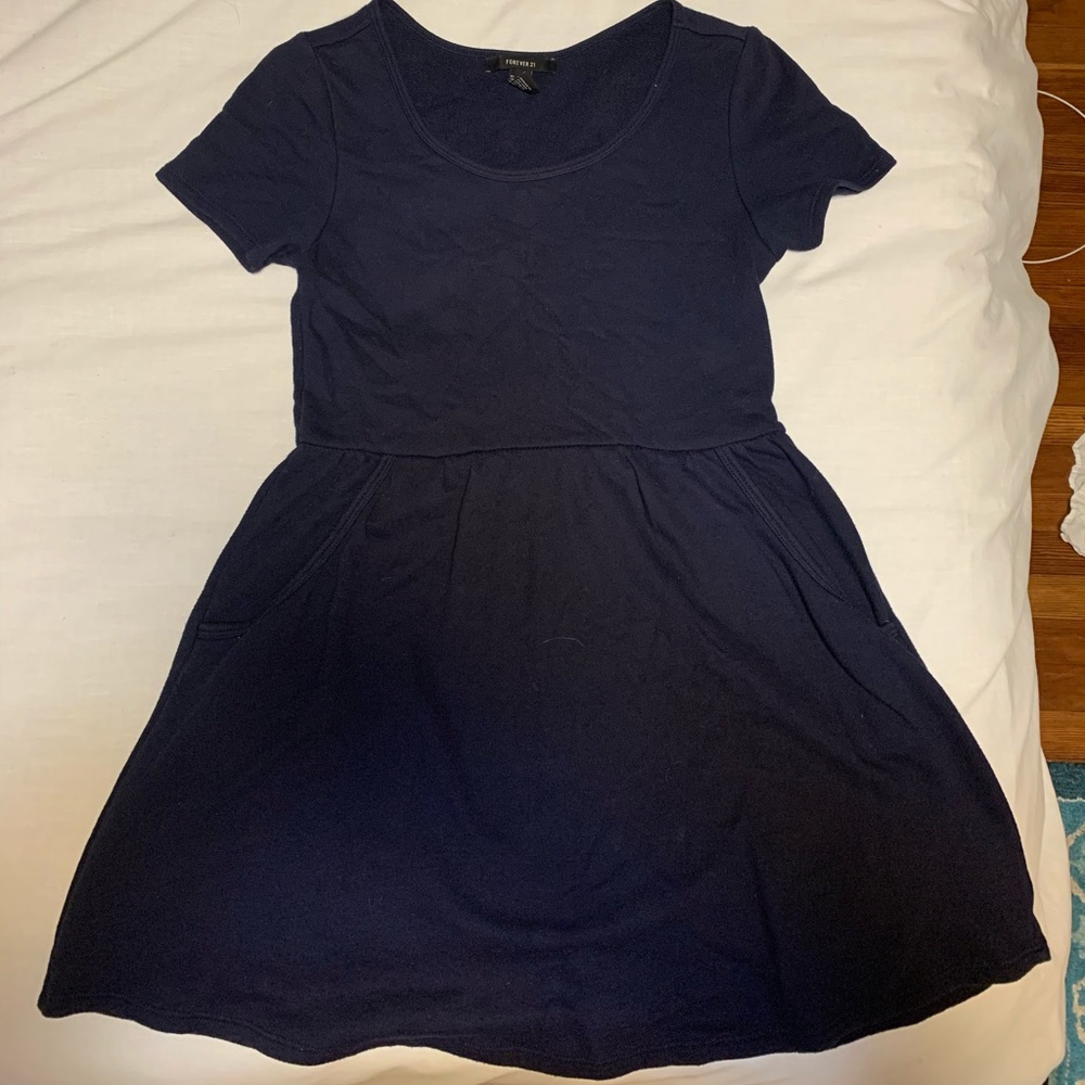 Navy Dress with Pockets